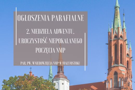 2. Niedziela Adwentu, Uroczystość Niepokalanego Poczęcia NMP