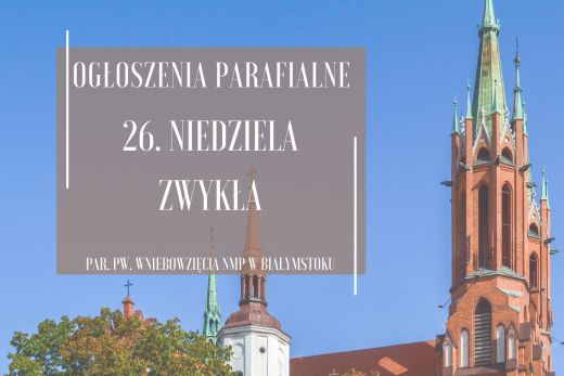 26. Niedziela Zwykła, 29.09.2024 r.